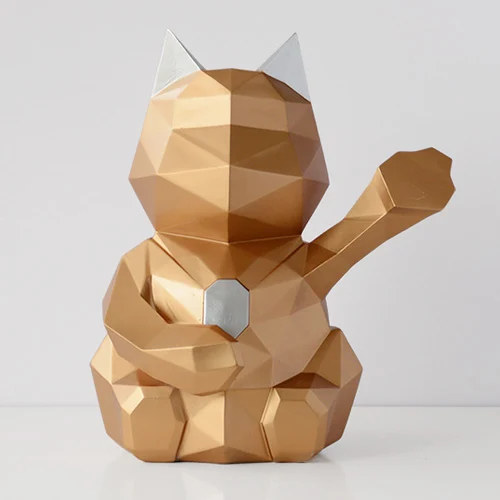Фигурка кошки из смолы для кошек, коробка для салфеток, держатель для кухни, комнаты, стола, домашний декор, современный стиль Seidenpapier, креативный геометрический рисунок, 50ZJH34 - Цвет: 3