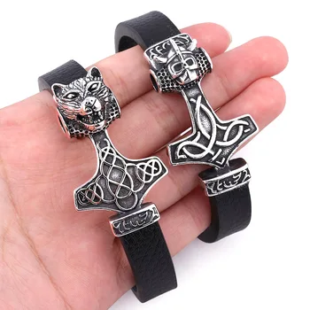 

Stainless steel Fashion Norse Viking Bangles Bracelets amulet thor Cosplay Jewelry Men Women