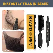 2pcs Beard Care Set 2 Color Brown Black Waterproof And Sweatproof Facial Hair Repair Kit Men Beard Makeup Set