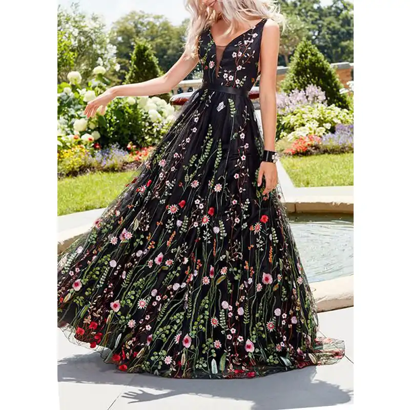 vestidos en flores elegantes