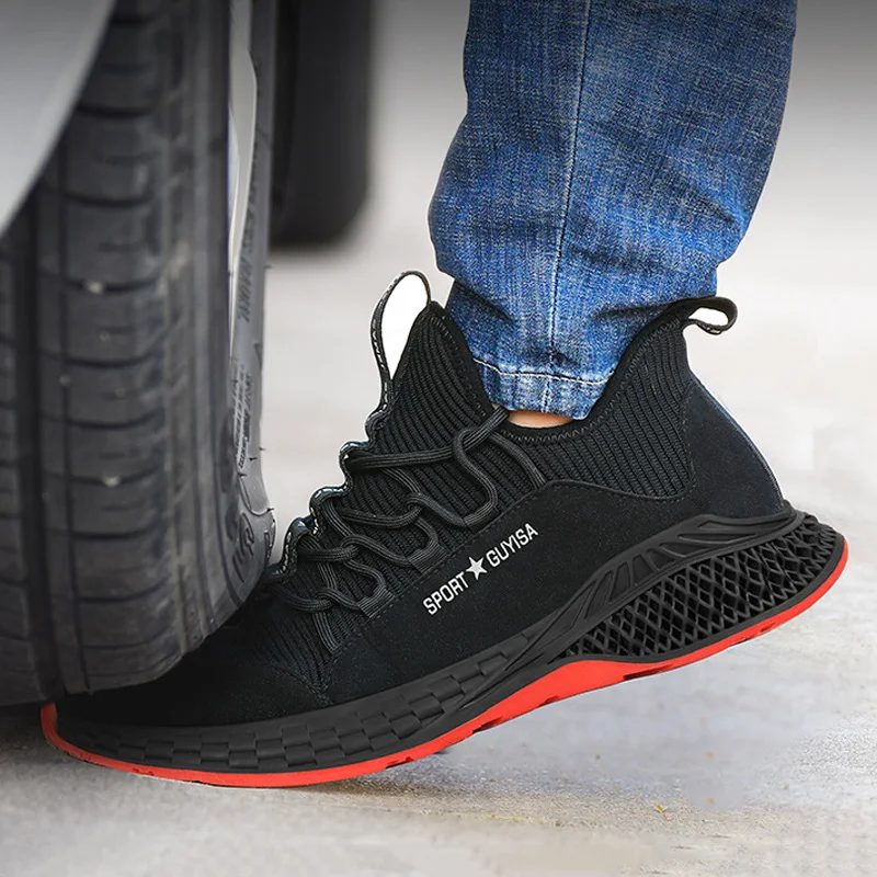 Мужские ботинки безопасная неубиваемая обувь со стальным носком Рабочая