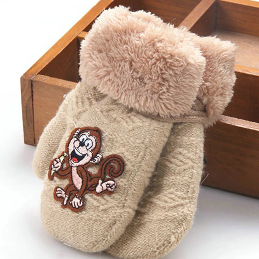Cute winter gloves kids Thicken Hot Infant Baby Girls Boys Of Winter Warm cartton Gloves kids winter gloves waterproof варежки