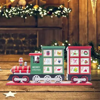 

2020 Countdown Calendar Storage Box Painted Small Train Storage Box for Kid's Gift Christmas Decoration Ornament