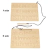 Montessori Tracing Groove Toys Writing Board Alphabet ABC Letters Board Double Shapes Number 1-10 Plush Double Side Beech Wood 4