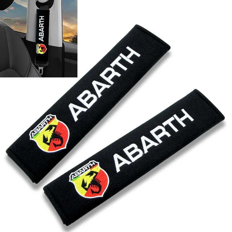 

2pcs Car Badge Cotton Seat Belt Shoulder Protection Cushion for Fiat Punto Abarth 500 Stilo Ducato Palio Badge Car Styling