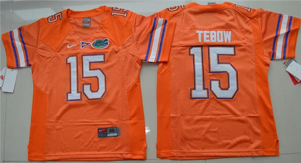 Новое поступление высокое качество Florida Gaters Tim Tebow 15-оранжевый Размер S, M, L, XL Джерси - Color: Beige