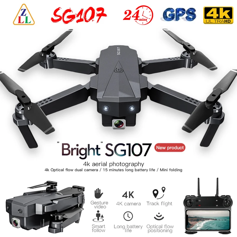 ZLRC SG107 мини-Дрон с 4K Wi-Fi 1080P FPV камерой 2 4 ГГц Quadcopter оптический поток камера