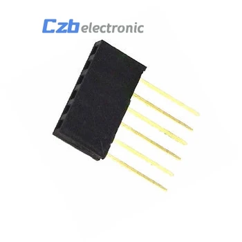 

100pcs 6 Pin Single Row Stackable Shield Female Header 2.54mm Pitch For Arduino