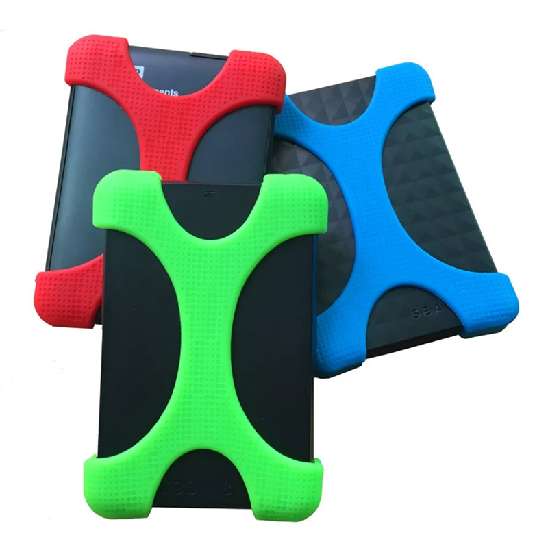 3Pcs/Lot Random colors Shockproof Hard Drive Disk HDD Silicone Case