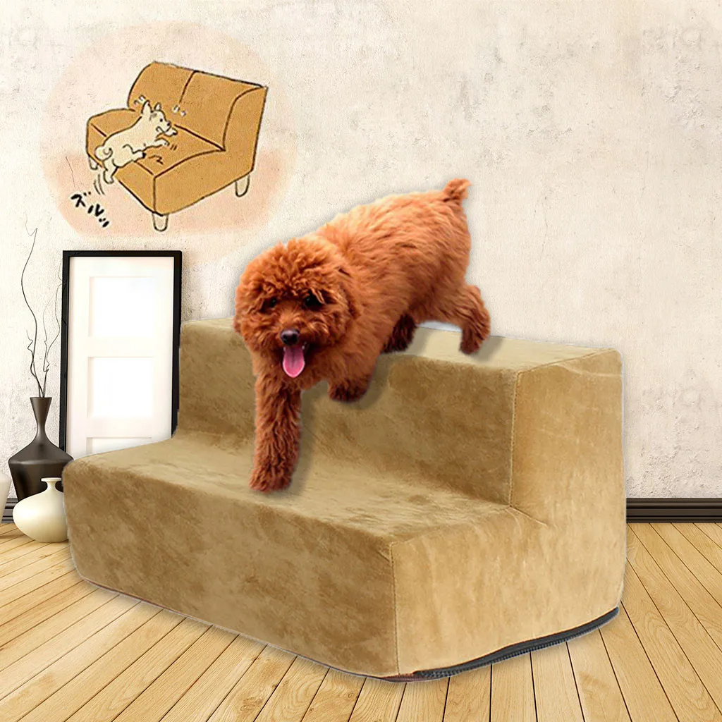 Dog Bed Mascotas New Pet Stair Microfiber Cover Non-slip Bottom Pet Bed Cat Dog Ramp 2 Steps Cama Para Cachorro Pets Dog House