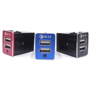 

QC3.0 DC12V-24V Dual USB LED Auto Car Fast Charging Charger for Phone iPad MP3 MP4 Adapter Socket Outlet Power Chargers