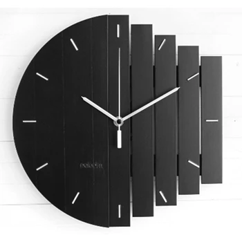 

Black Slient Xylophone Wooden Wall Clock Modern Design Vintage Rustic Shabby Clock Quiet Art Watch Home Decoration
