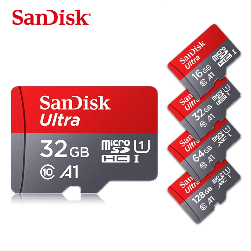 Новое поступление sandisk A1 микро sd карты Class10 16 Гб оперативной памяти, 32 Гб встроенной памяти MicroSD 64 Гб 128 100 МБ/с. слот для карт памяти+ упаковка для розничной продажи