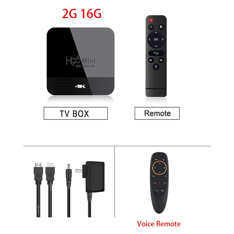 Приставка Smart Android 9,0 9 Bluetooth 4,0 ТВ приставка RK3228 4K HDR видео Mali-400 GPU Youtube - Цвет: with voice remote