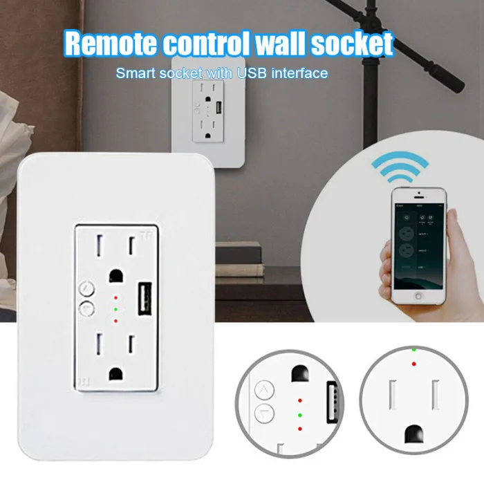 Новая Улучшенная интеллектуальная беспроводная(Wi-Fi) настенная розетка с USB Интерфейс мульти Порты и разъёмы в-стенная розетка Поддержка app дистанционного Управление YE-Лидер продаж