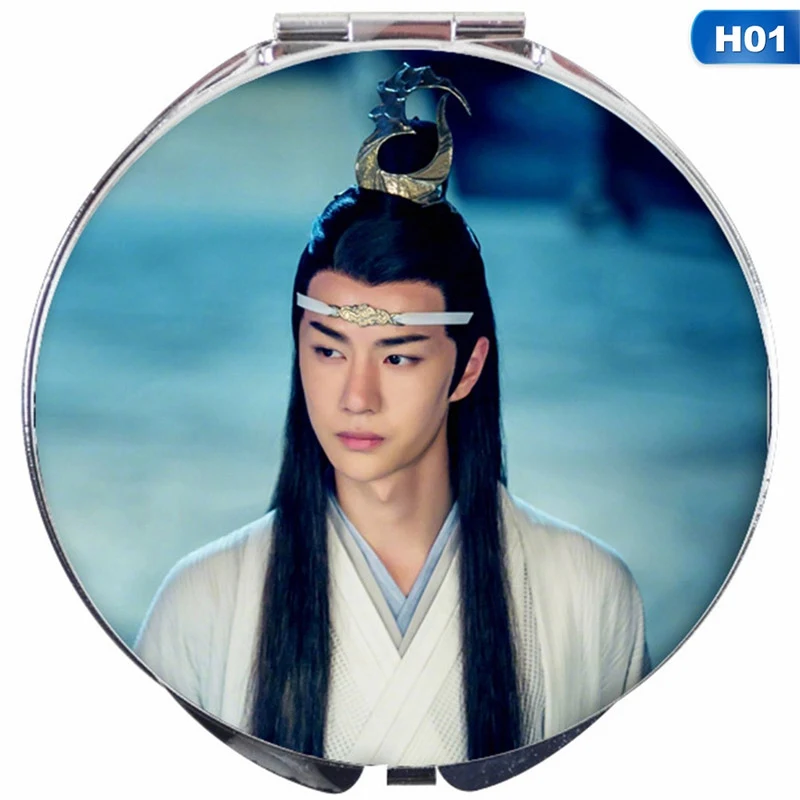 Chen Qingling Wang Yibo Xiaozhan фото Портативное двухстороннее компактное зеркало Лупа Элегантная мода ручное зеркало карманное зеркало