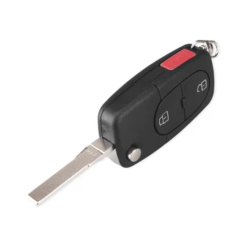 Chiave telecomando per Audi A3 A4 A6 A8 TT Quattro CR2032 Fob Blank 6 Chiave telecomando per Audi A3 A4 A6 A8 TT Quattro CR2032 Fob Blank - KEYYOU sostituzione per Audi key 3 Button Remote Flip Car Key Case Shell Blade per