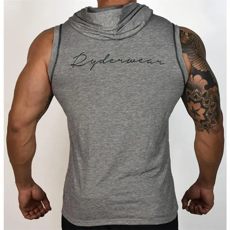 Muscle Kid Brothers Cap Waistcoat Thin Coat Sports Fitness Vest Sleeveless Cardigan Vest Hoodie Fashion