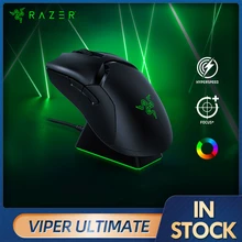 Razer viper ultimate gaming mouse hyperspeed rgb mais leve sensor óptico 20000dpi 650ips 8 botão programável mouse sem fio
