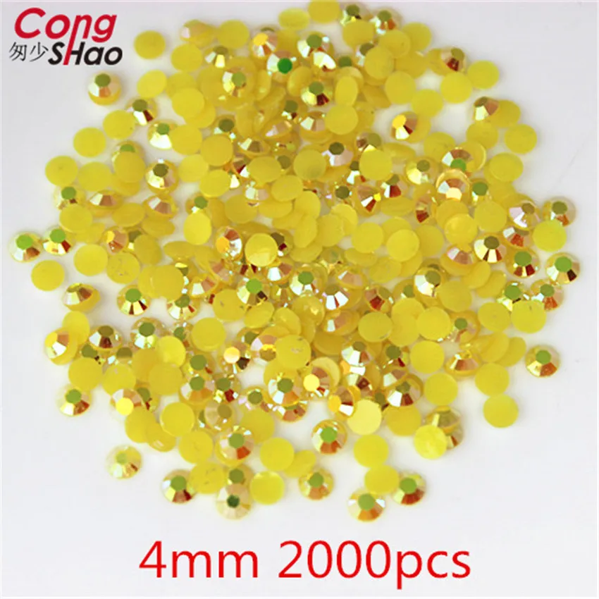 yellow AB 4mm 4 мм 10 мм кристаллы AB круглые полимерные стразы аппликация Flatback ногтей Кристалл Камень Стразы не горячей фиксации алмаз для рукоделия 8Y213 - Цвет: yellow AB 4mm