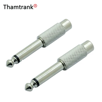 

Mono Jack 6.35mm Audio Male Plug to RCA Female Jack Connector High quality Metal R Connector Nickle-Plated 1pc