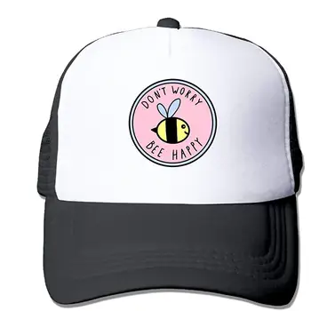 

HHNYL Don't Worry Bee Happy Mesh Snapback Trucker Hats Baseball Cap