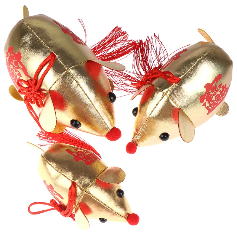 1PCS Mini Key Chain Dolls Cute Plush Mouse Toys Small Pendant Rat Year Mascot Toy Plush Chinese New Year Party Decoration Gift