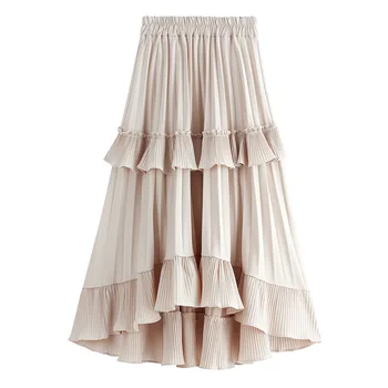 

Skirts pleated skirts of women fall A word before the new 2019 after long falbala, irregular skirt 8229