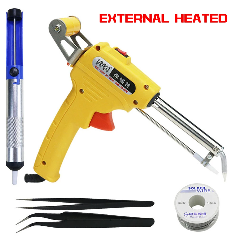 electric soldering iron 110V/220V 60W US/EU Hand-held Internal Heating Soldering Iron Automatically Send Tin Gun Soldering Welding Repair Tool electronics soldering kit Welding Equipment