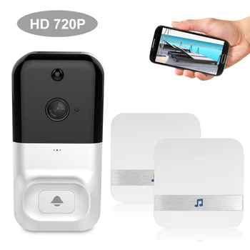 

UK WiFi Smart DoorBell With battery 720P Visual Intercom Security Wireless Recording Video Door Phone Remote Monitoring