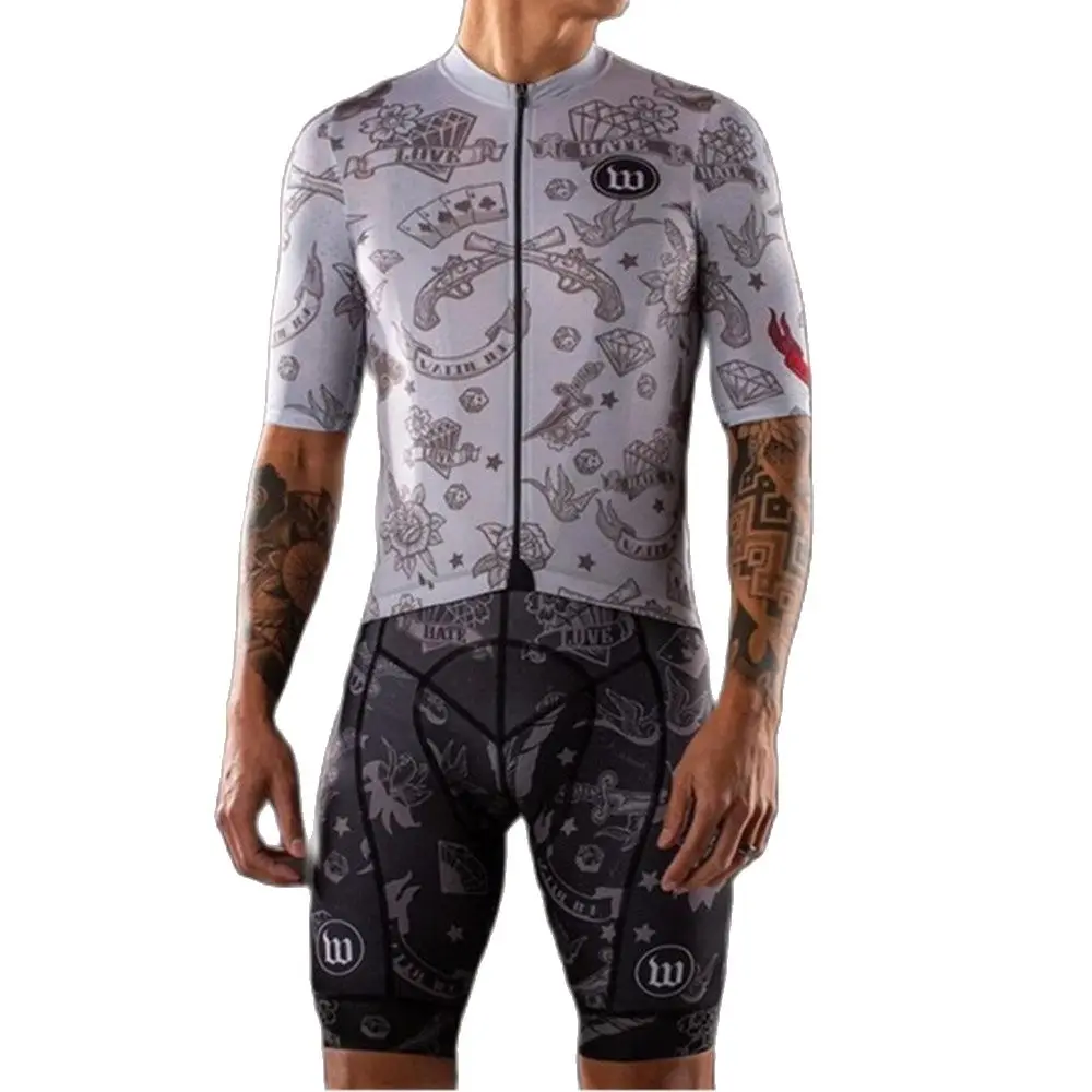 Wattie Ink-Conjunto de Jersey y pantalones cortos de manga corta para Hombre, traje con almohadilla de Gel 9D, equipo profesional de Ciclismo de carretera, para exteriores