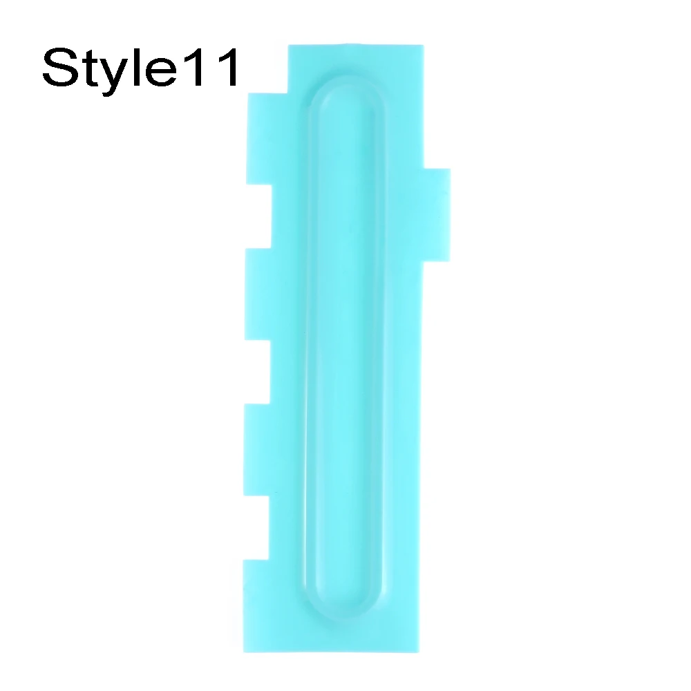 Style 11 1 шт. PP зубчатые края скребок для торта Гладкий крем лопатки помадка безвредная форма для выпечки сахарное ремесло домашняя кухня Кондитерские инструменты - Цвет: Style 11