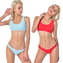 Купальник, Пляжная, для женщин, полиэстер, дышащая пляжная одежда, комплект бикини, спортивный тренд, с нагрудной накладкой, без стальной поддержки, для девушек