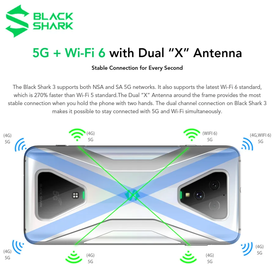 EU Version Xiaomi Black Shark 3 5G Mobile Phone 6.67 EU Version Xiaomi Black Shark 3 5G Mobile Phone 6.67