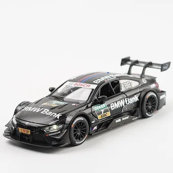 

DTM Simulation Rally Racing Alloy Car Model Decoration for BMW M4 Children's Toy Car Decorations Pull Back Sound Open Door Toys