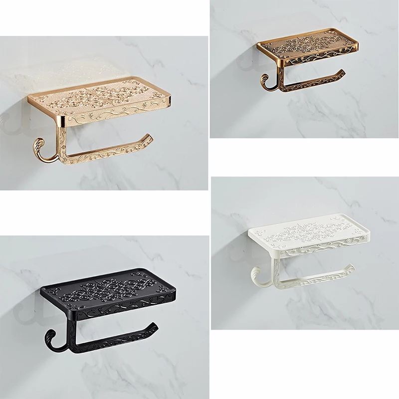 

Stainless steel space aluminum European mobile phone paper towel holder Antique roll paper frame paint