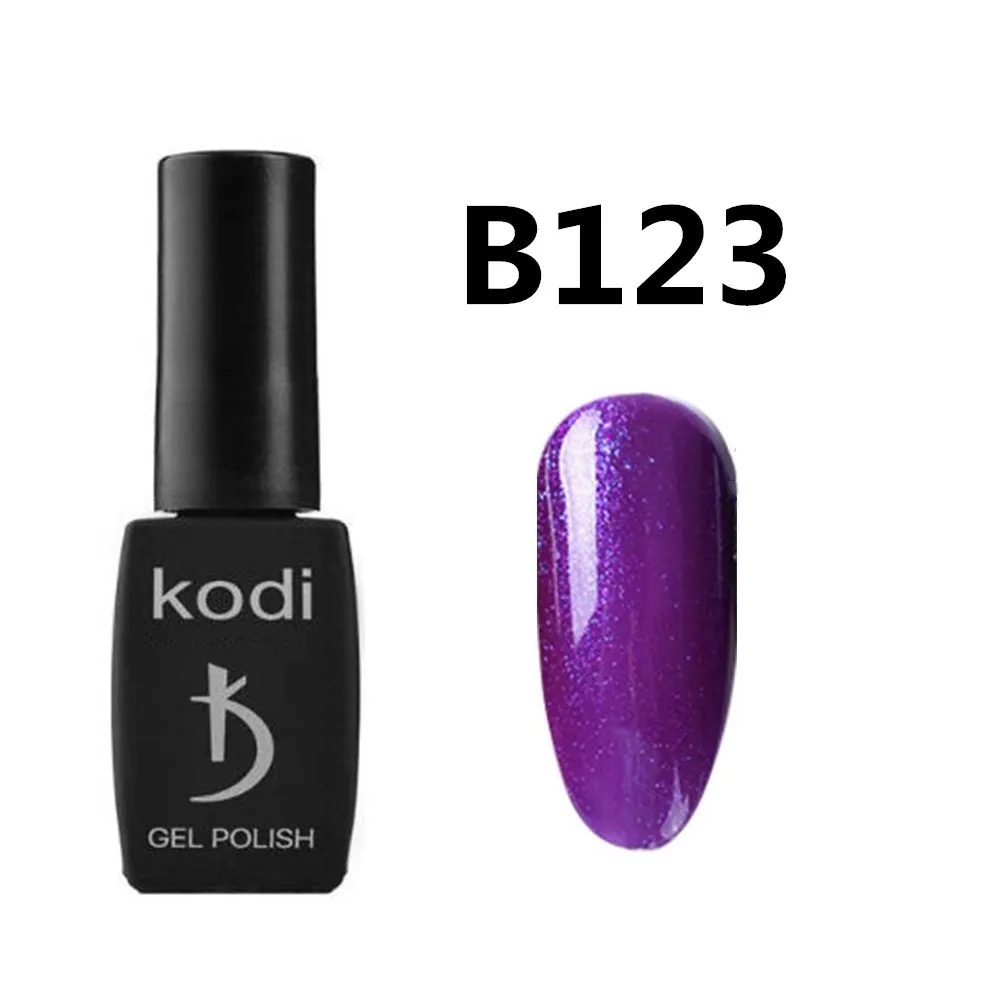 Kodi 12 мл позолоченный Платиновый УФ-гель для ногтей Hybrid Gellak полуперманентный нужен базовый верхний слой мерцающий гель лак для ногтей - Цвет: B123