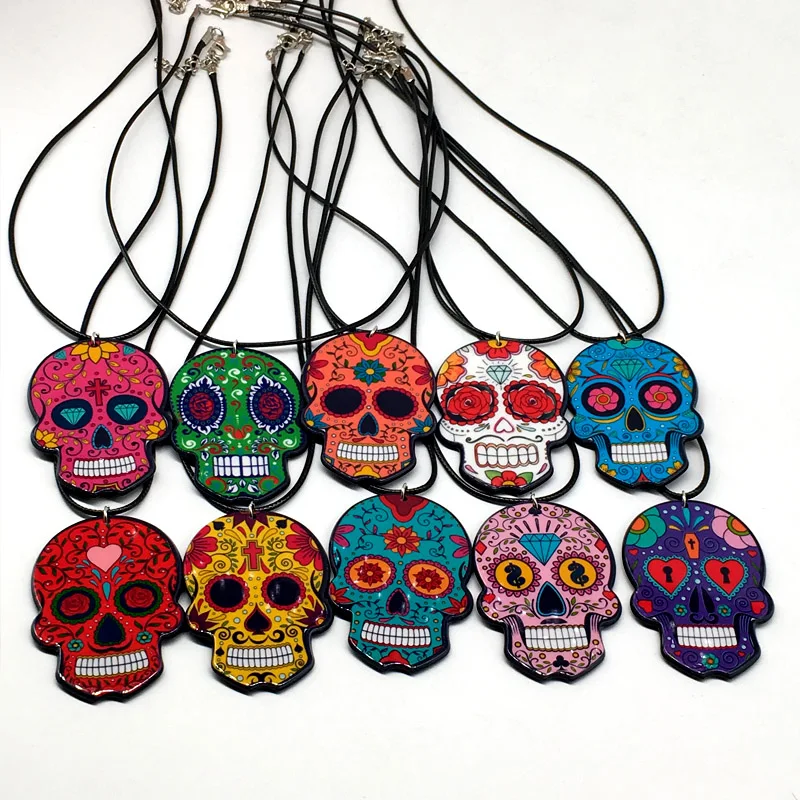 Ожерелье Nekclace Calavera сахаристо-сладкий причудливый череп ожерелье празднование