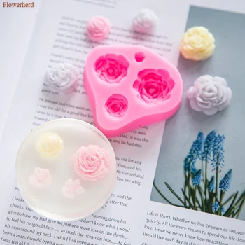 

4-hole Creative Handmade Flexible Silicone Soap Mold Fondant Cake Decors DIY Chocolate Candy Mold Cookie Stencil Soap Mold