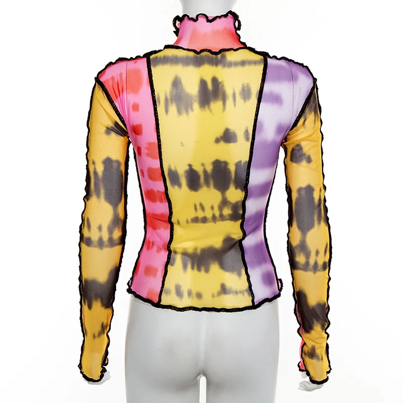 Y2K Mesh Top Women Streetwear Long Sleeve Graphic Tee See Through O Neck Tops Slim Anime T-shirt Sexy Crop Top Women Clothing Y2K Mesh Top Women Streetwear Long Sleeve Graphic Tee See Through O Neck Tops Slim Anime T-shirt Sexy Crop Top Women Clothing
