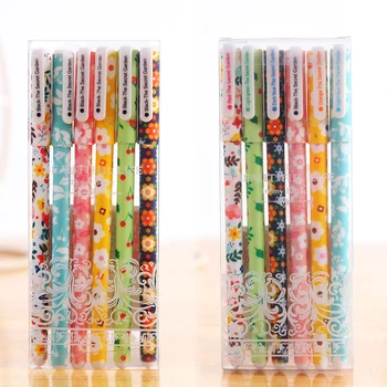 

6 Pcs / set Color Gel Pen Starry Pattern Cute Kitty Hero Roller Ball Pens Stationery Office School Supplies Korea kawaii