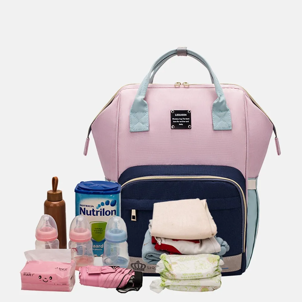 Lequeen/Сумка для детских подгузников, эргономичные дышащие рюкзаки, двойная сухая влажная разделительная зона, сумки для беременных, сумки для ухода за подгузниками