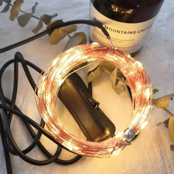 

10m100LED waterproof copper wire string lights USB interface with switch colored lights Christmas bar cabaret party decoration