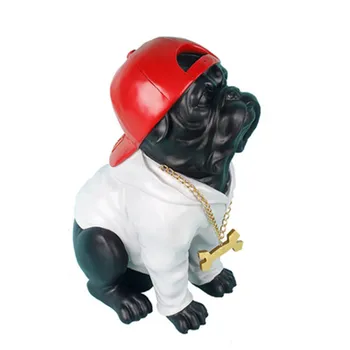 

American Black Baseball Cap Shape Modern Unique Anthropomorphic Personality Creative Bulldog Decoration A1062
