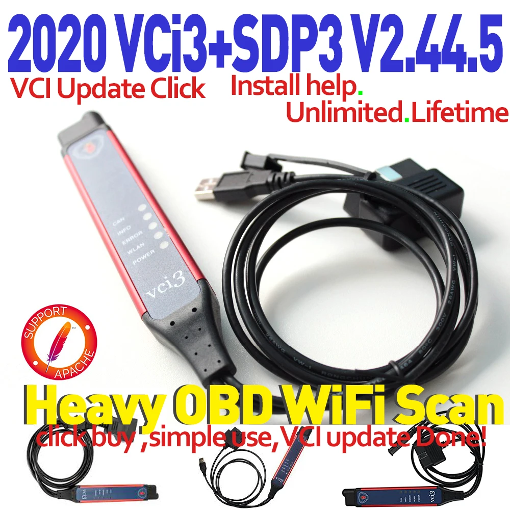 2020 Summer   Fashion T Shirt Women blue Woman ?VCI3 Wifi Scanner SDP3 V2.44.5 Diagnostic Actived Programmer Truck Heavy Long Vehicles Dearler Shop Tool Multi LED Steady HQ vci