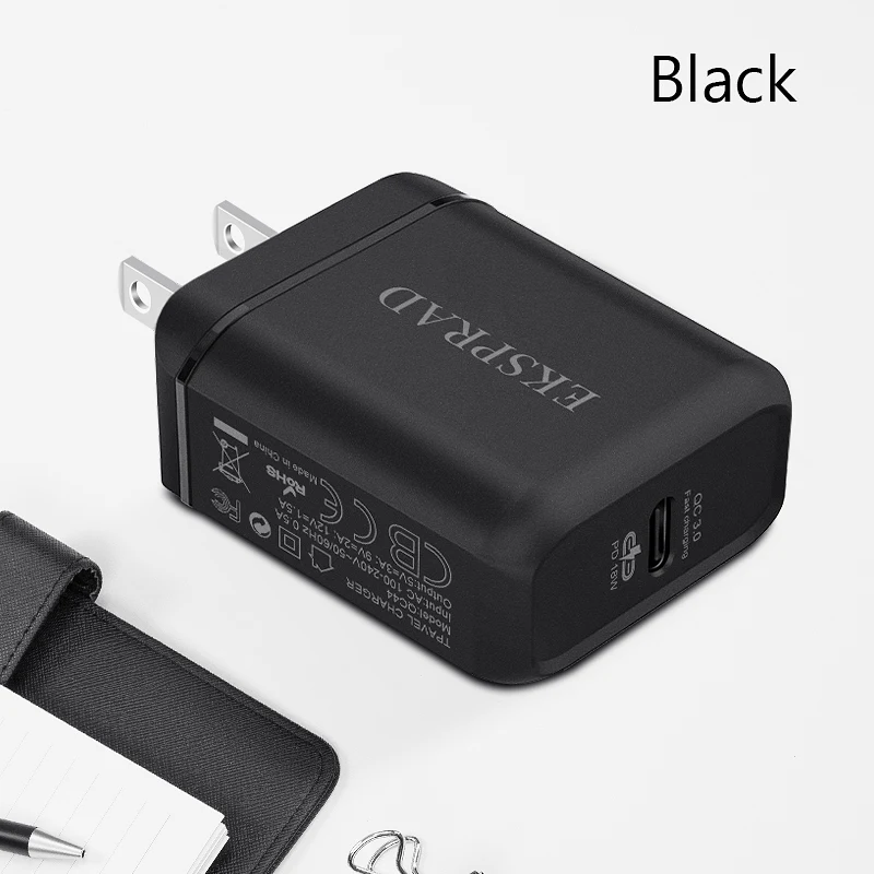 Eksprad для iphone быстрое зарядное устройство USB C к Lightning Кабель 18 Вт PD USB C настенное зарядное устройство Тип c Быстрая зарядка США Разъем для iphone 11 Pro