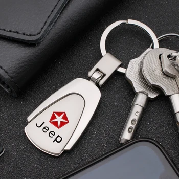 

3D Metal Trapezoid Car Styling Keychain Key Chain Key Rings For JEEP Renegade Patriot Wrangler Cherokee Compass Rubicon