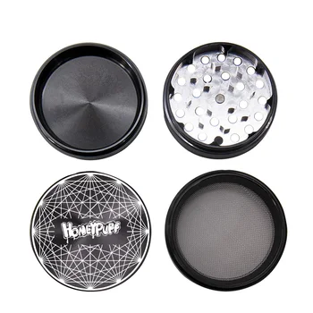 

New Design CNC Black 63MM Tobacco Herb Grinder 4 Piece Metal Herbal Grinders Aluminum Smoke Miller