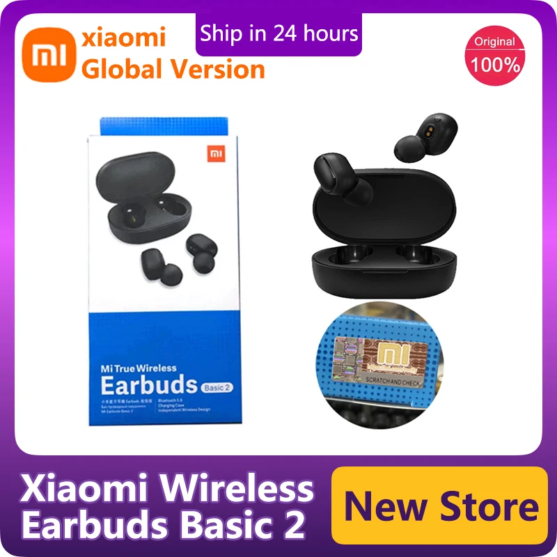 Беспроводные наушники Xiaomi Airdots 2 Tws Bluetooth 5 0 с микрофоном и шумоподавлением |