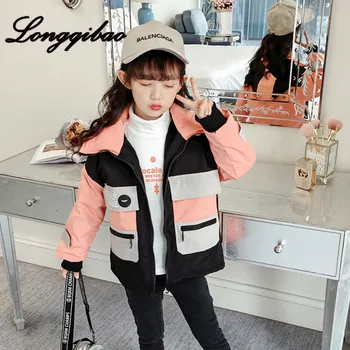

Girls coat autumn and winter 2019 new Korean version of the big children's children's thick cotton net red air jacket tide
